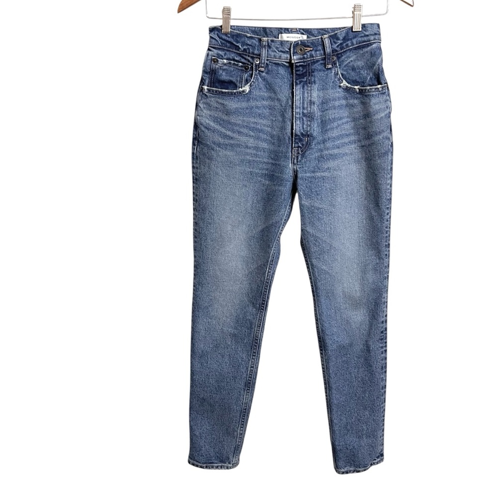 Moussy Japan High Rise Skinny Jeans Womens 25 Medium Wash Slightly Distressed